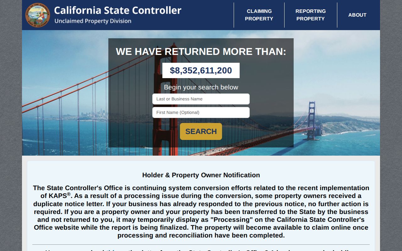 Hawthorne people search in California unclaimed property records