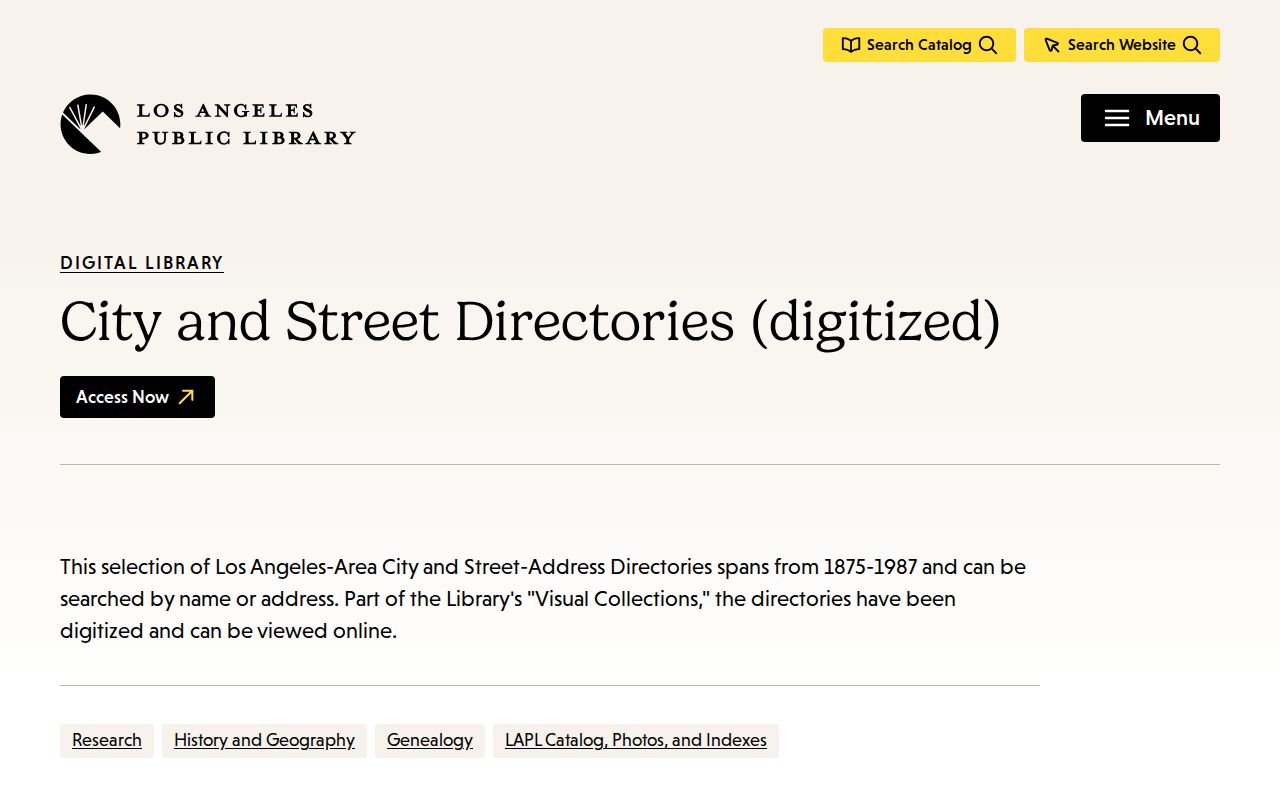 Hawthorne people search in LAPL digitized city and street directories