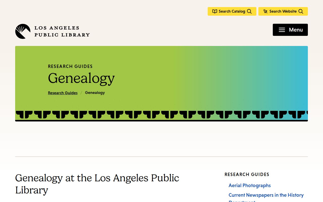 Hawthorne people directories screenshot of the LAPL genealogy research guide